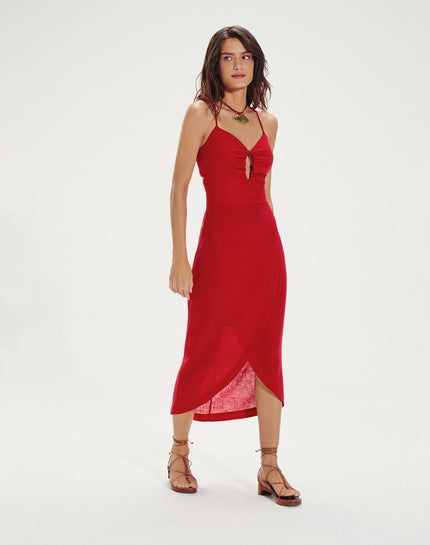 Cintia Midi Dress - Red Pepper
