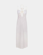Daisy Detail Long Dress - Off White