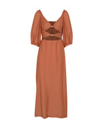 Eleanor Detail Long Dress - Rust