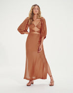 Eleanor Detail Long Dress (exchange only) - Rust