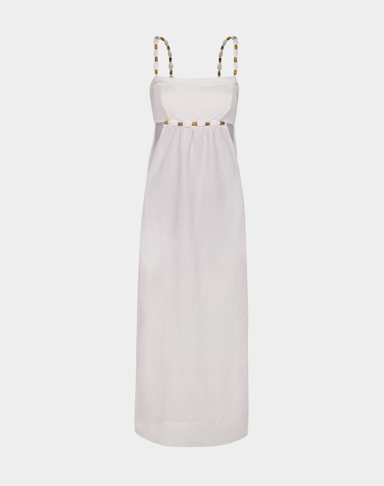 Isadora Detail Long Dress - Off White