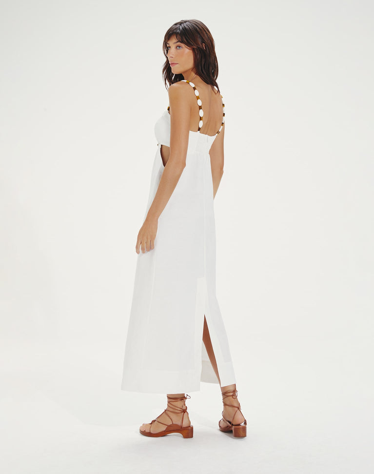 Isadora Detail Long Dress - Off White