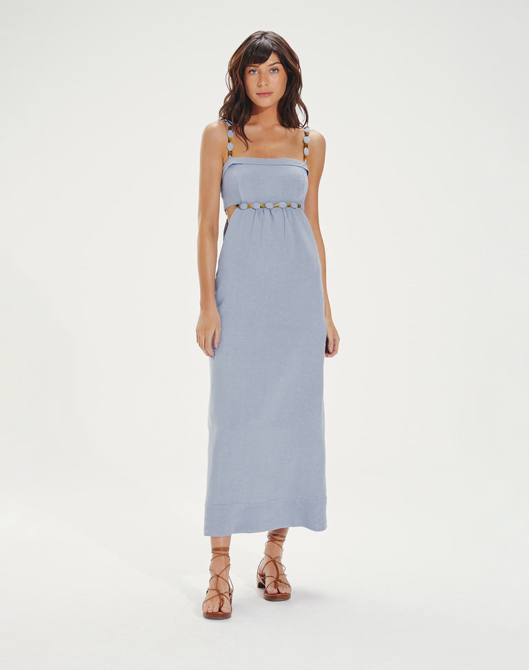 Isadora Detail Long Dress (exchange only) - Blue Jeans