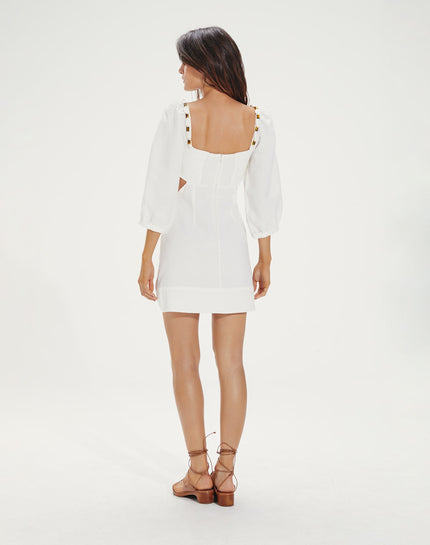 Isadora Detail Short Dress - Off White