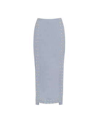 Lana Detail Midi Skirt - Blue Jeans
