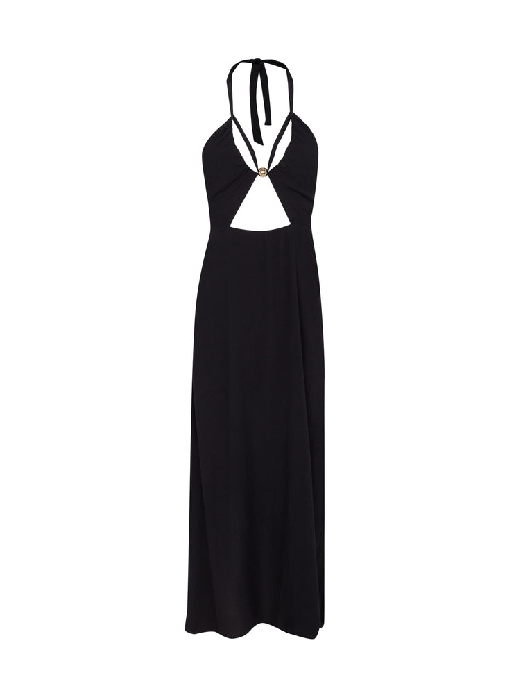 Lidia Detail Midi Dress - Black
