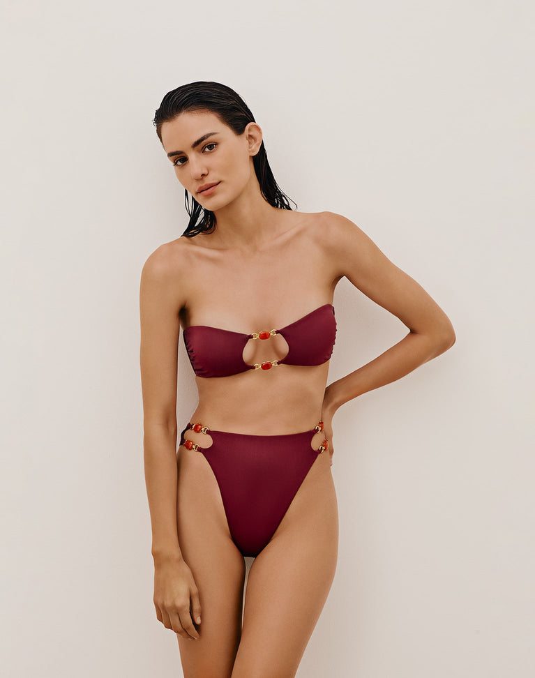 Martha Bandeau Top (exchange only) - Cranberry