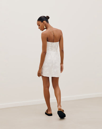 Maureen Detail Short Dress - Off White