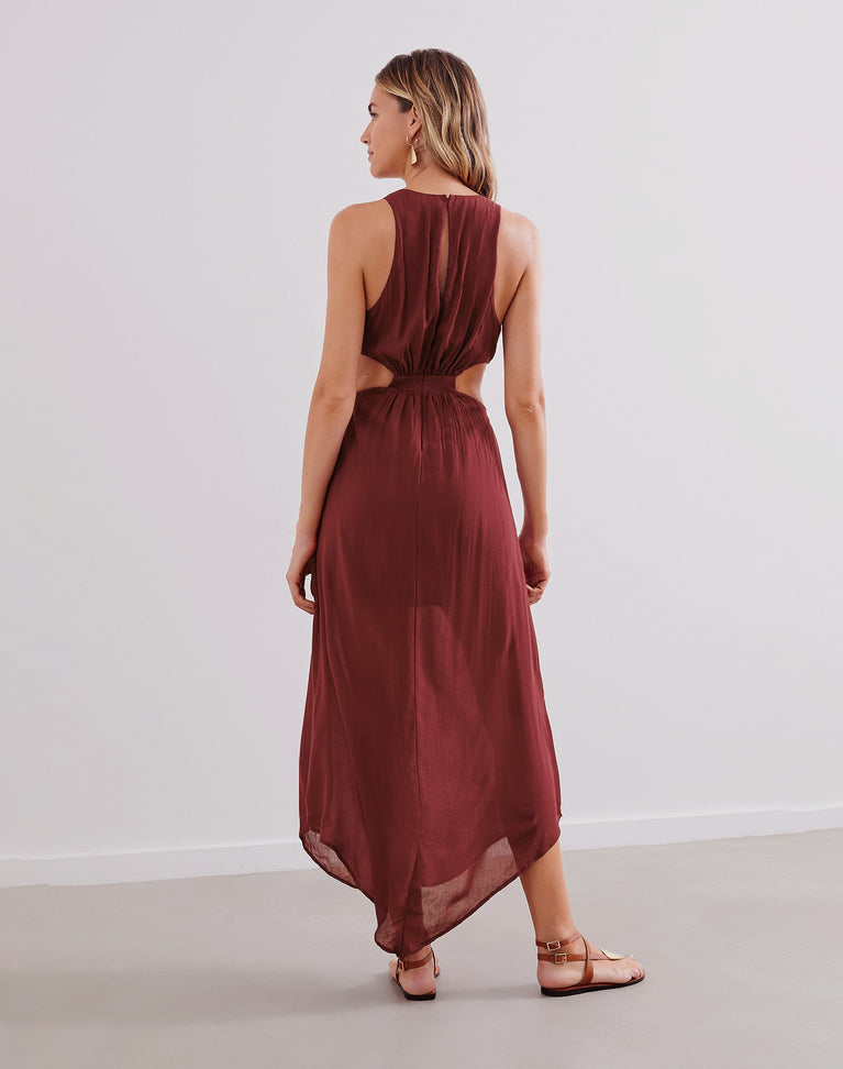 Nayara Langes Kleid – Cranberry