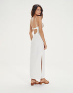 Phoebe Detail Long Dress - Off White