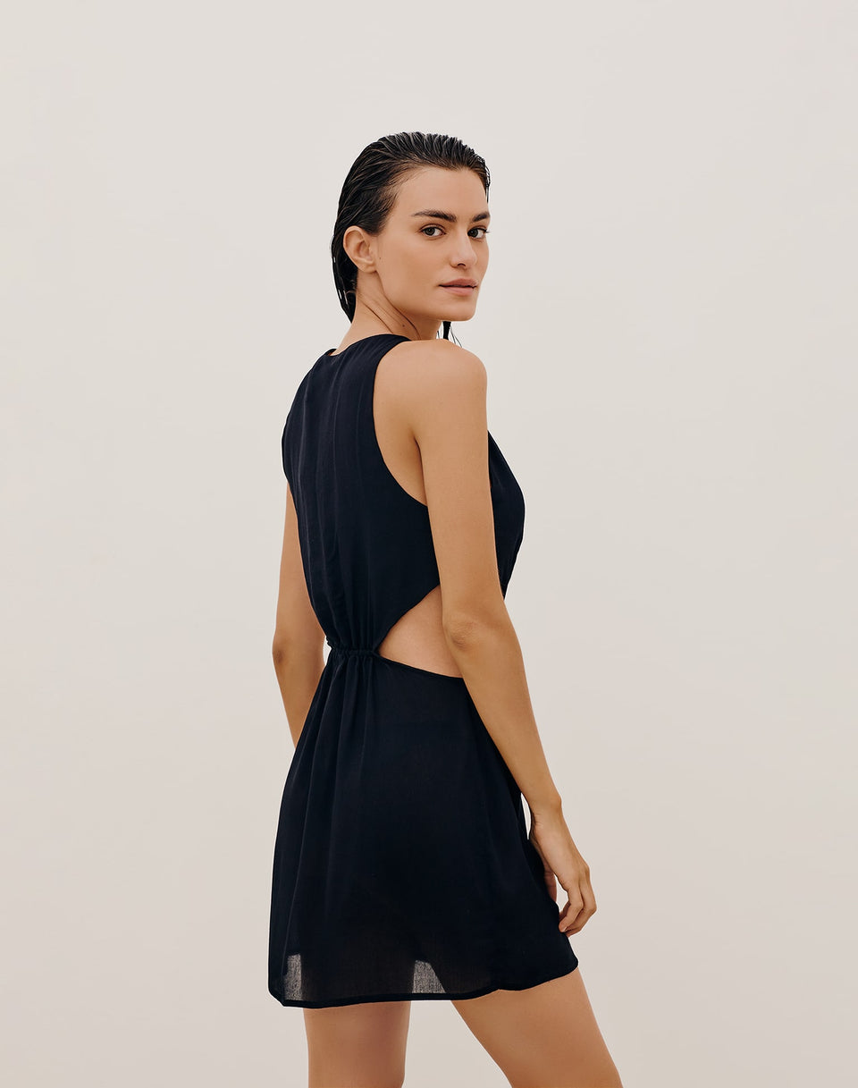 Rita Detail Short Cover Up (Final Sale) - Black