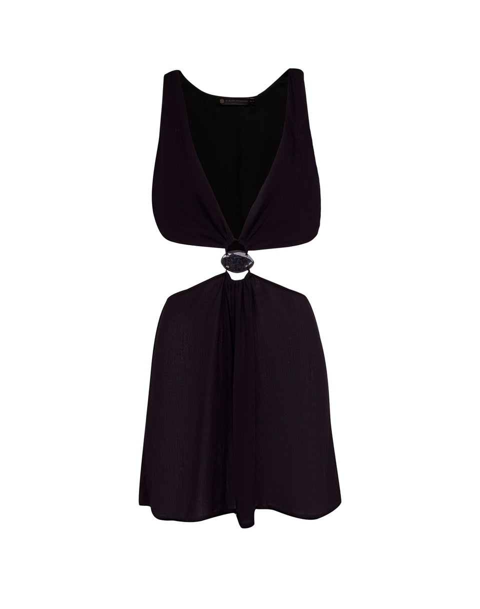 Rita Detail Short Cover Up (Final Sale) - Black