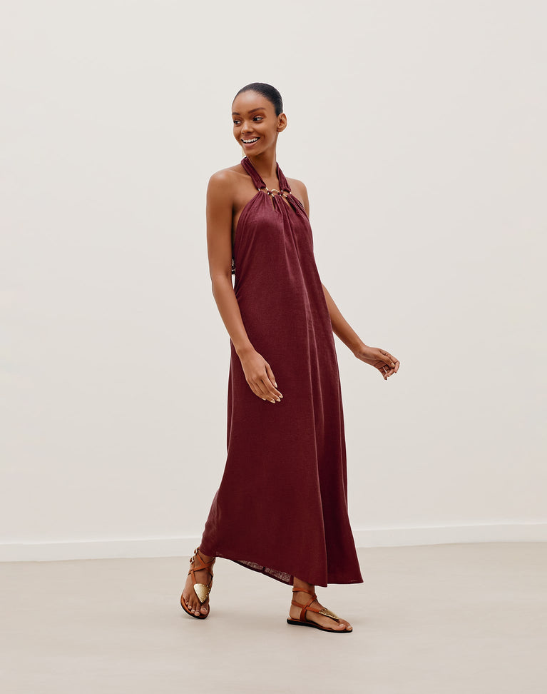 Susan Long Dress (exchange only) - Cranberry
