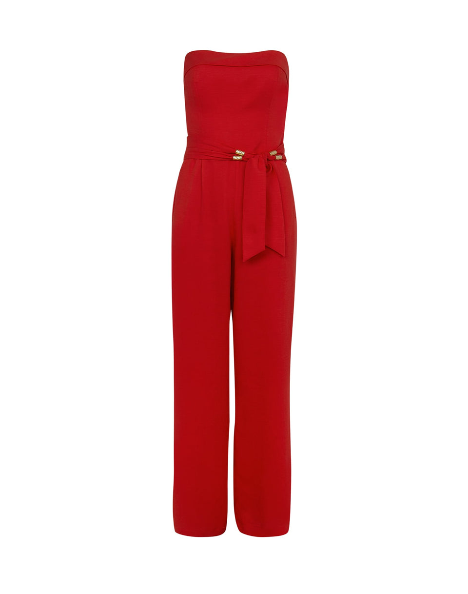 Serena Detail Jumpsuit (Final Sale) - Red Pepper