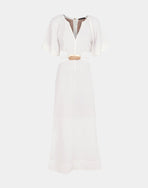 Tanya Detail Long Dress - Off White
