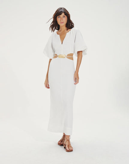 Tanya Detail Long Dress - Off White