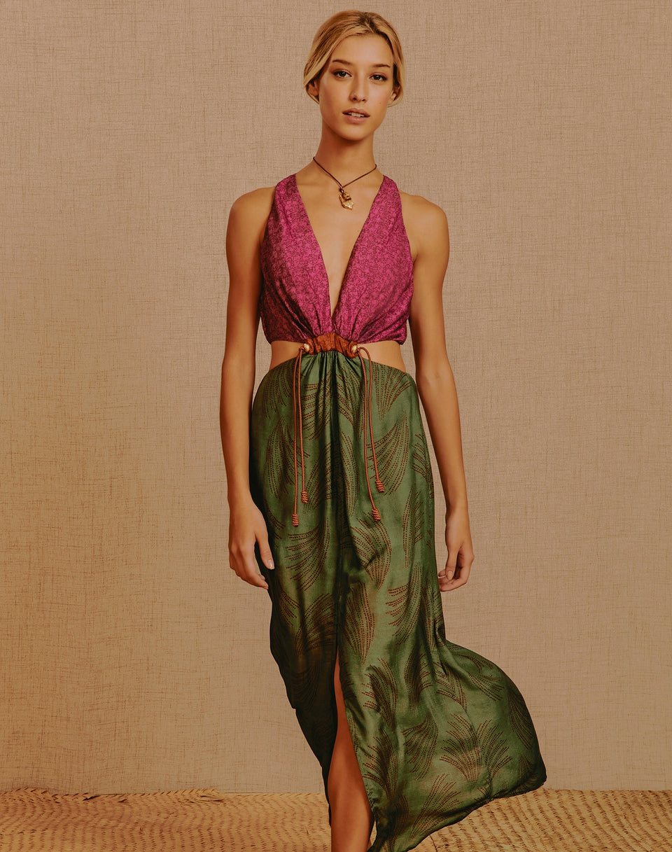 Nayara Detail Long Dress (Final Sale) - Volpi Green